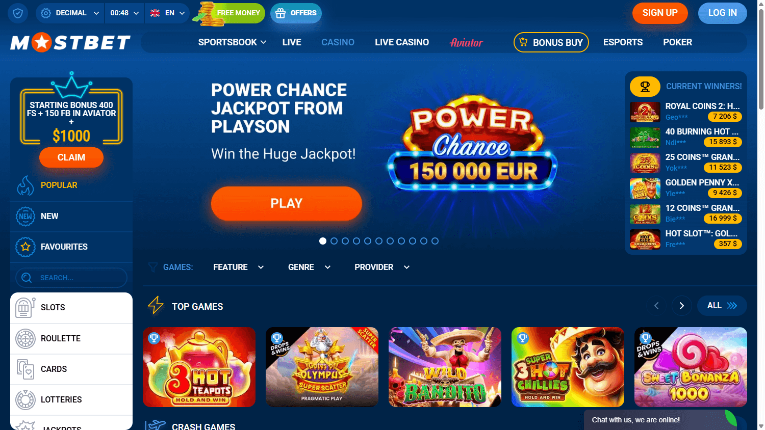 Mostbet oyun galerisi ekran görüntüsü